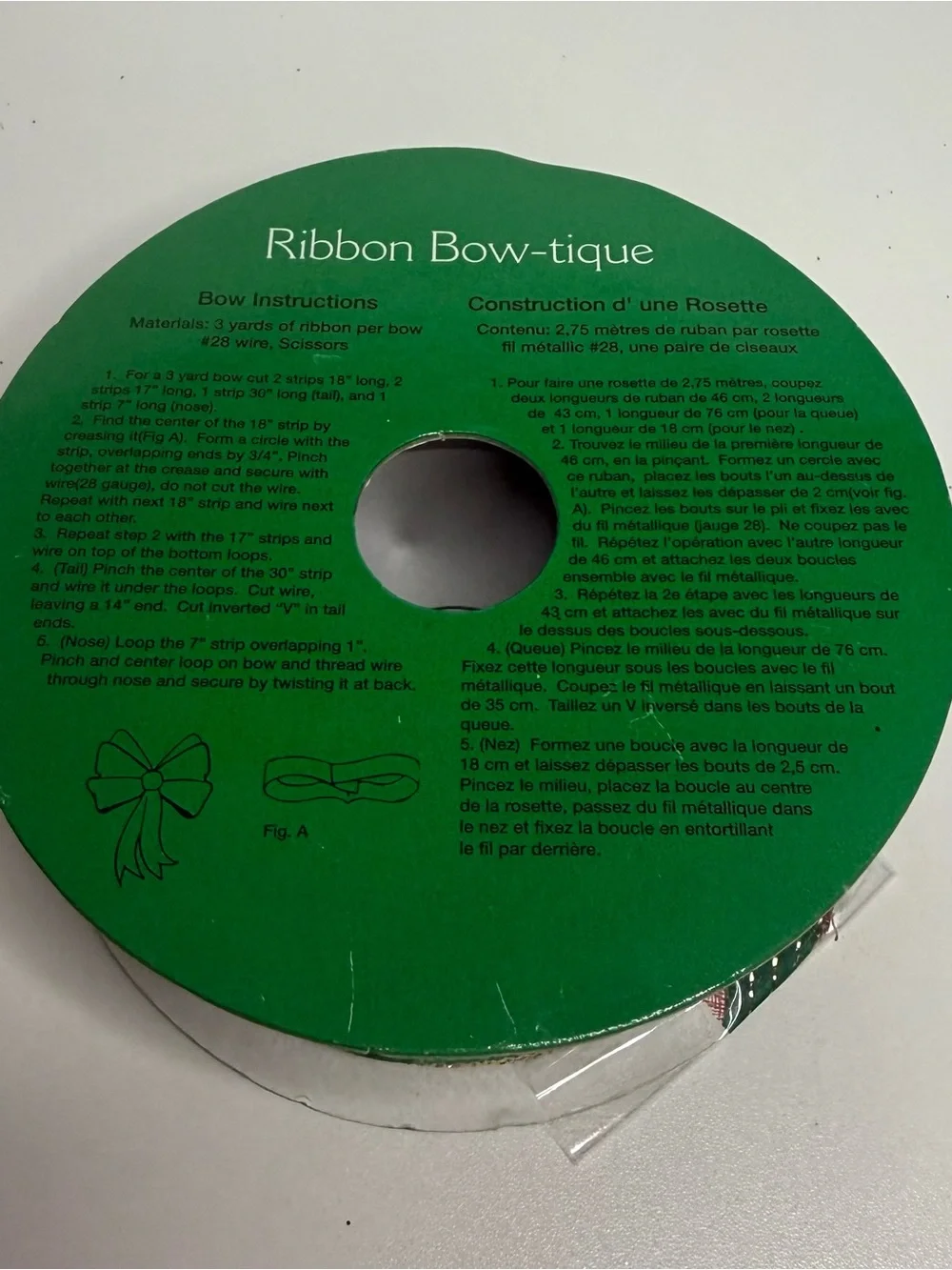 Mega Roll Narrows Wired Edge Ribbon - Green & Red with Gold Trim